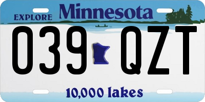 MN license plate 039QZT