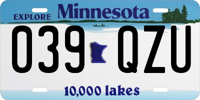 MN license plate 039QZU