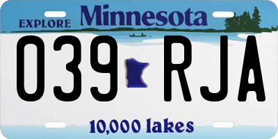 MN license plate 039RJA