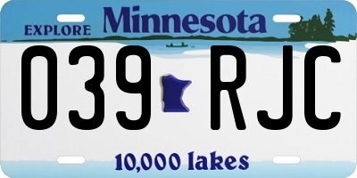 MN license plate 039RJC