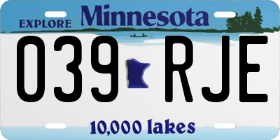 MN license plate 039RJE