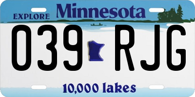 MN license plate 039RJG