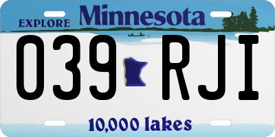 MN license plate 039RJI