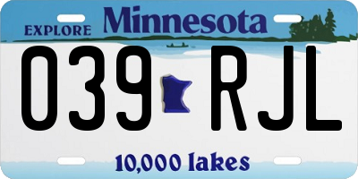 MN license plate 039RJL