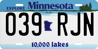 MN license plate 039RJN