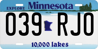 MN license plate 039RJO