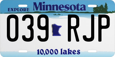 MN license plate 039RJP