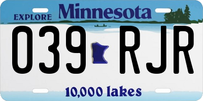 MN license plate 039RJR