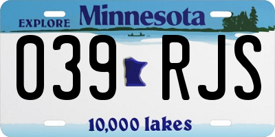 MN license plate 039RJS