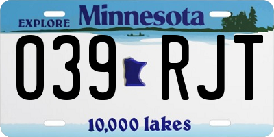 MN license plate 039RJT