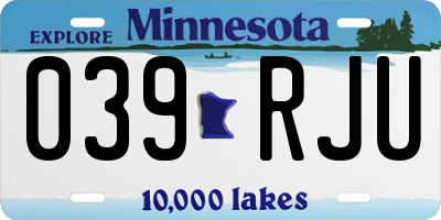 MN license plate 039RJU