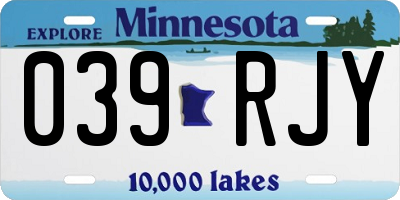 MN license plate 039RJY