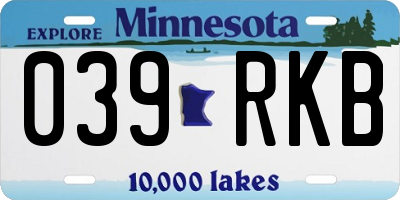 MN license plate 039RKB