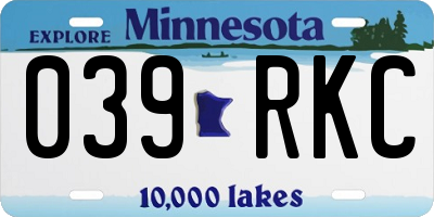 MN license plate 039RKC