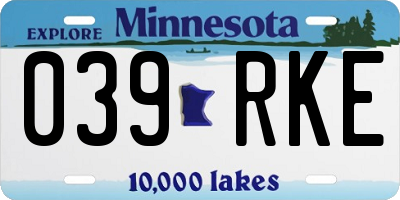 MN license plate 039RKE