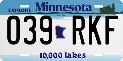 MN license plate 039RKF