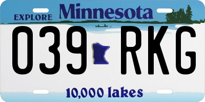 MN license plate 039RKG