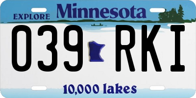 MN license plate 039RKI