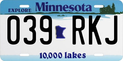 MN license plate 039RKJ