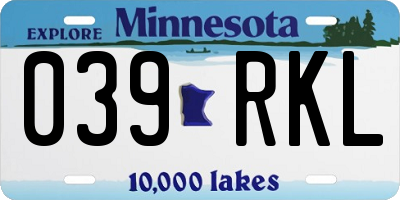 MN license plate 039RKL