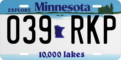 MN license plate 039RKP