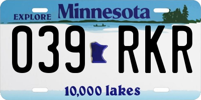 MN license plate 039RKR