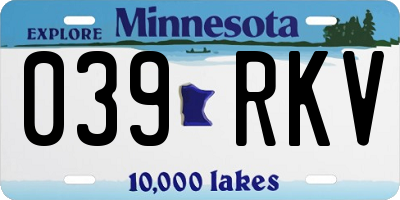 MN license plate 039RKV
