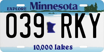 MN license plate 039RKY