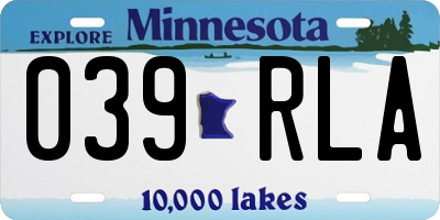 MN license plate 039RLA