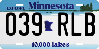 MN license plate 039RLB