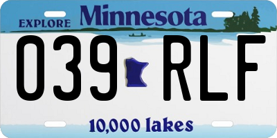MN license plate 039RLF