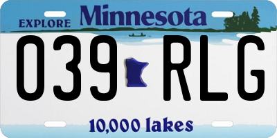 MN license plate 039RLG