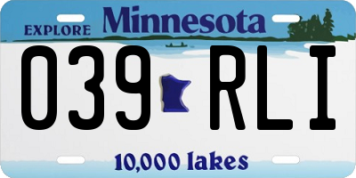 MN license plate 039RLI
