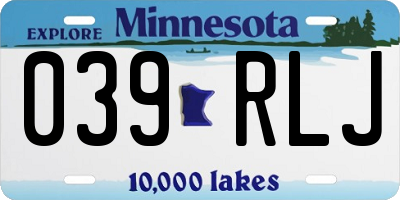 MN license plate 039RLJ