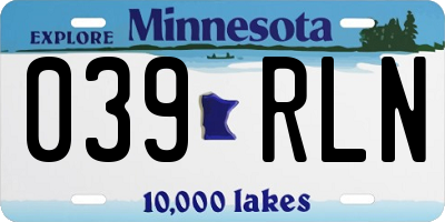 MN license plate 039RLN