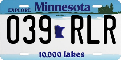 MN license plate 039RLR