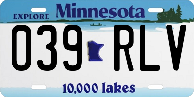 MN license plate 039RLV