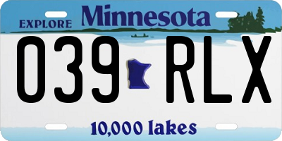 MN license plate 039RLX