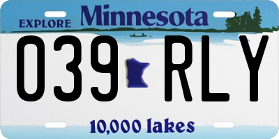 MN license plate 039RLY
