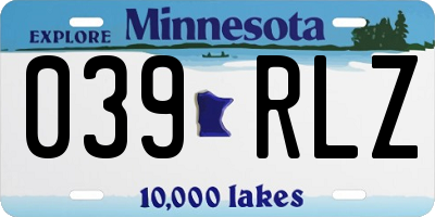 MN license plate 039RLZ