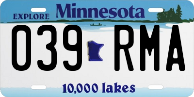 MN license plate 039RMA