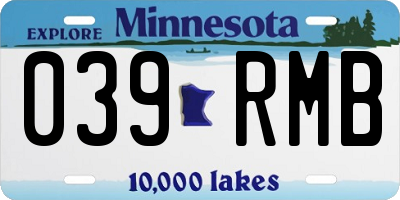 MN license plate 039RMB