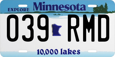 MN license plate 039RMD