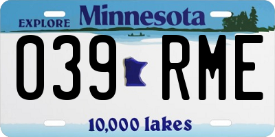 MN license plate 039RME