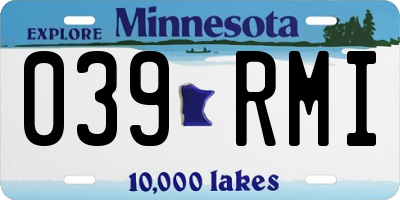 MN license plate 039RMI