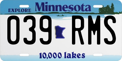 MN license plate 039RMS