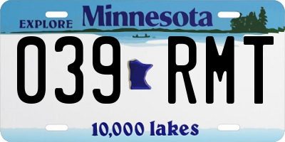 MN license plate 039RMT
