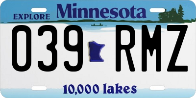 MN license plate 039RMZ