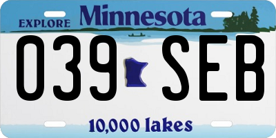 MN license plate 039SEB