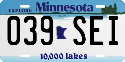 MN license plate 039SEI